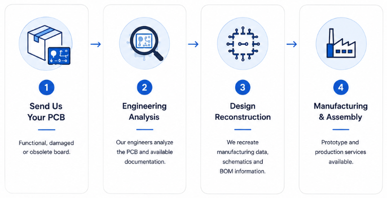 How the Process works
Our Reverse Engineering Services
PCB Reverse Engineering & Cloning Services